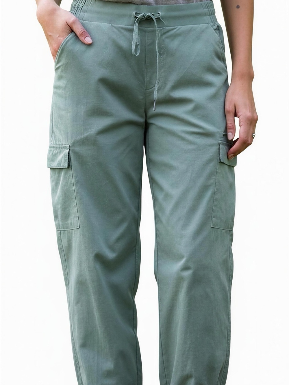 All In Motion Sage Green Cargo Joggers with Drawstring Waist